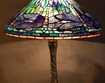 Dragonfly Lamp, Stained Glass, Tiffany Lamp, Desk Lamp, Bedside Lamp, Table Lamp, Standing Lamp, Mosaic Lamp, Kitchen Light, Dragonfly Art