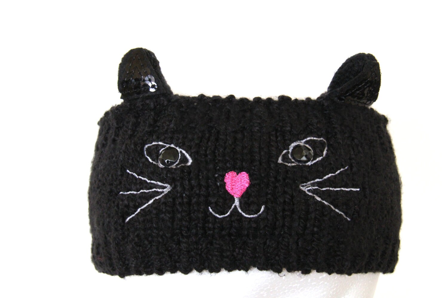 Cat Head Wrap Cat Crochet Headband Kitty Ears Headband by Ulous