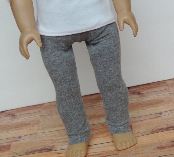 Upcycled Light Grey Leggings - American Girl Doll Clothes