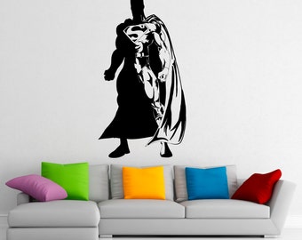 Superman Wall Decal Vinyl Stickers Comics Superhero Interior Home Design Wall Art Murals Bedroom Decor (11su01n)