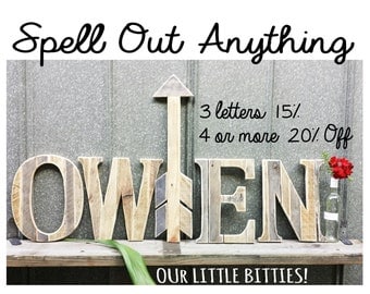 Wooden Nursery Letter 12" Tall, Rustic Letters, Weathered Wood, Reclaimed, Alphabet Letters, Nursery Letters, Wooden Letters