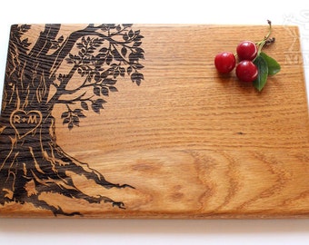 Personalized Cutting Board Wedding Gift Tree cutting board Custom Wedding Gift Housewarming Gift Anniversary Gift for Couple Chopping board