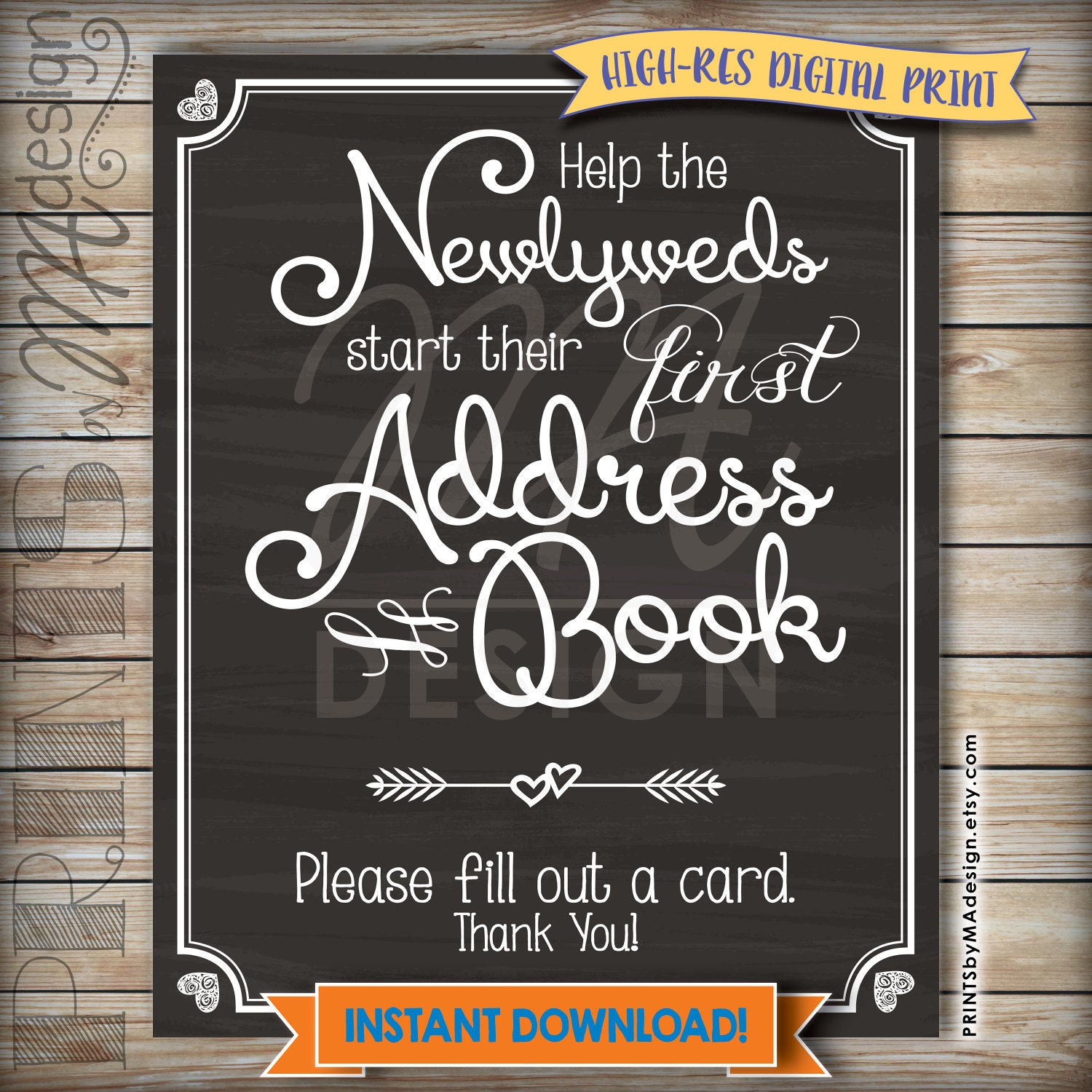 Address Book Wedding Sign Ask guest for their by PRINTSbyMAdesign