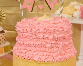 Cake topper, birthday cake topper, cake topper birthday, cake topper banner, cake topper gold, cake toppers for birthday, pink and gold