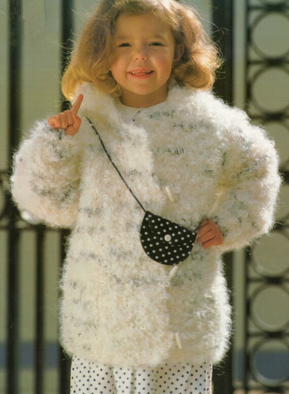 Childs Duffle Coat Knitting Pattern 24 32 inches
