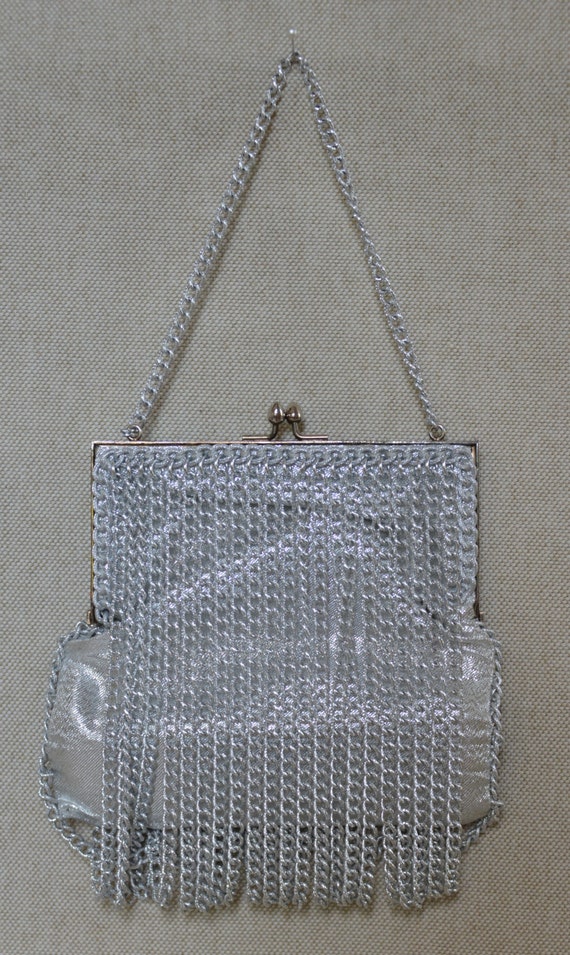 Vintage Silver Lame Chain Purse Evening Bag by by SouthernIntrigue