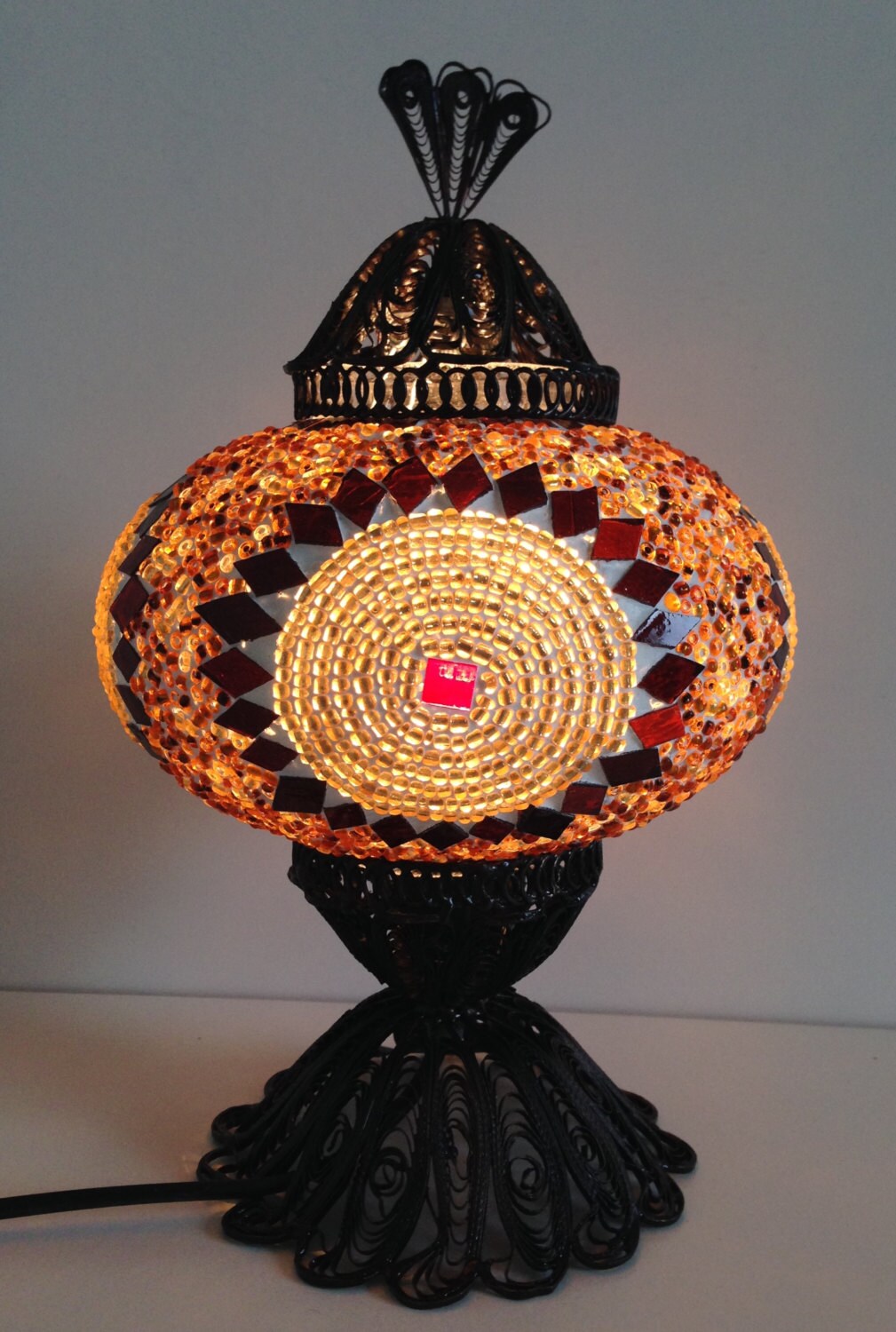 Goldenturkish Mosaic Lamp With Hand Crafted By Thelampcorner