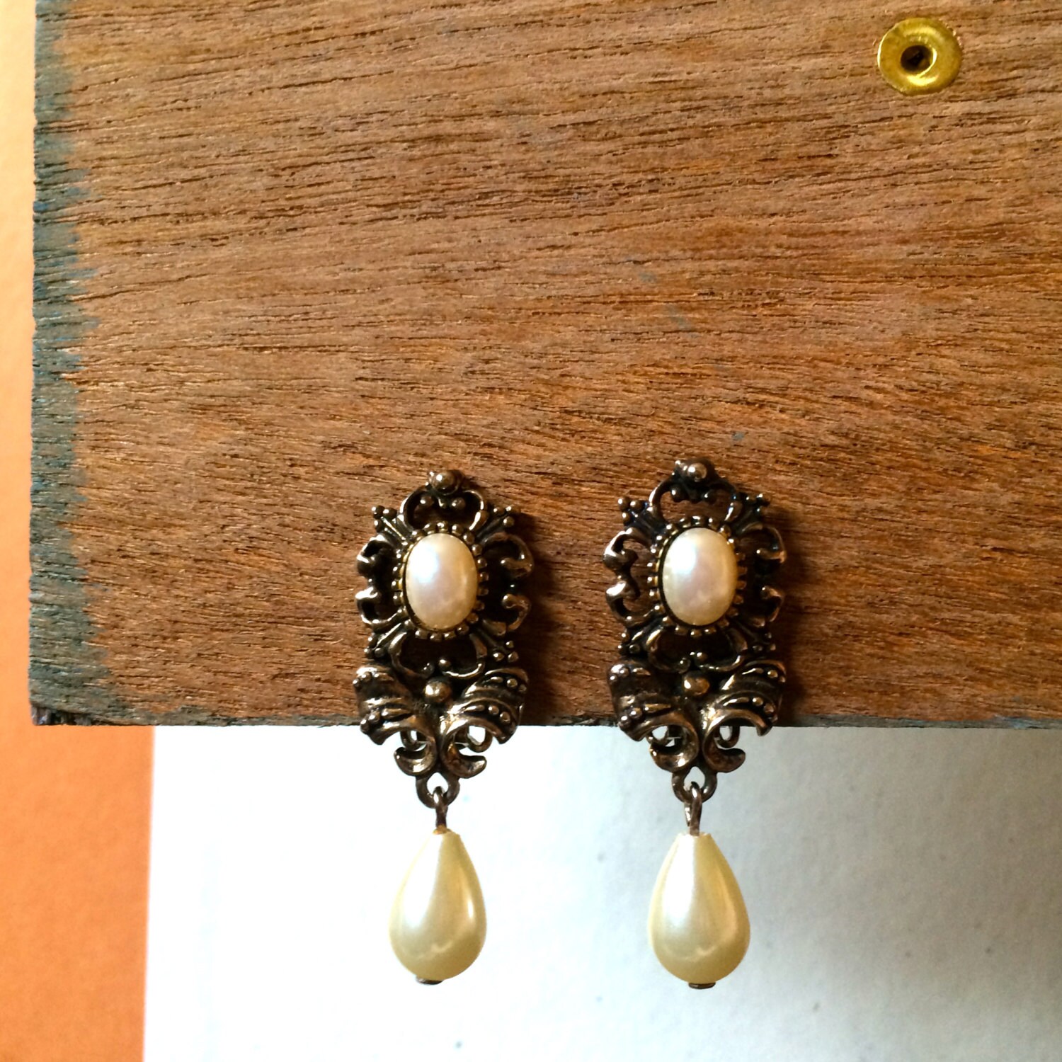 Old Fashioned Pearl Earring by RebelSupply on Etsy