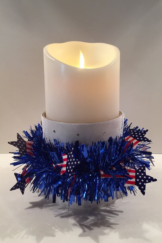 Items similar to Flameless Candle Fourth of July Decor Fourth of July Candle Cuff Memorial