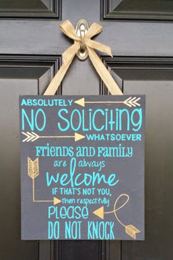 no soliciting wood sign 12x12 home decor by