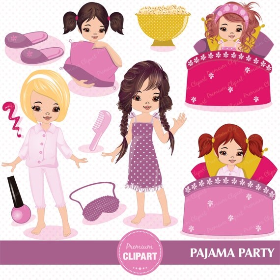 Pajama party clipart Slumber clipart Sleepover clipart