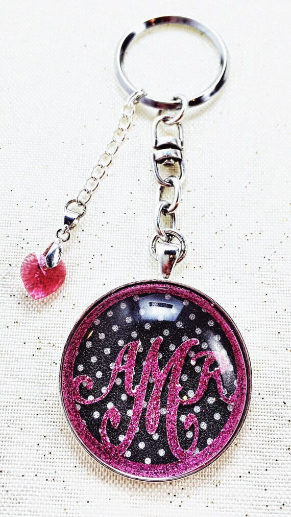 Items similar to Custom Monogrammed Keychain or keyring 4 on Etsy