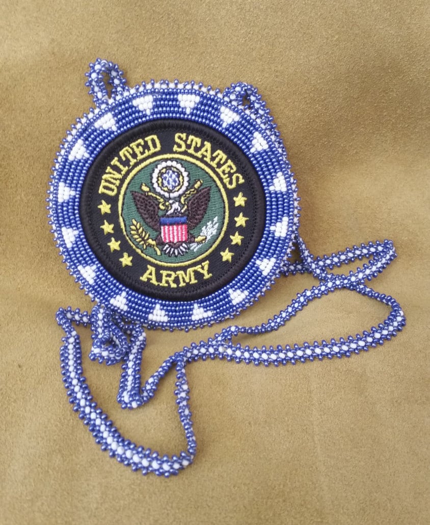 Native American Beaded Army Medallion by ChahtaJewelry on Etsy