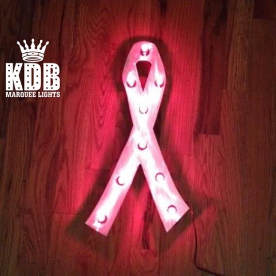 Cancer Awareness Red Ribbon Marquee Light 30 High