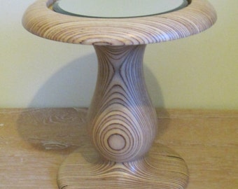Birch Plywood Turned candle holder hurricane lamp plant Stand