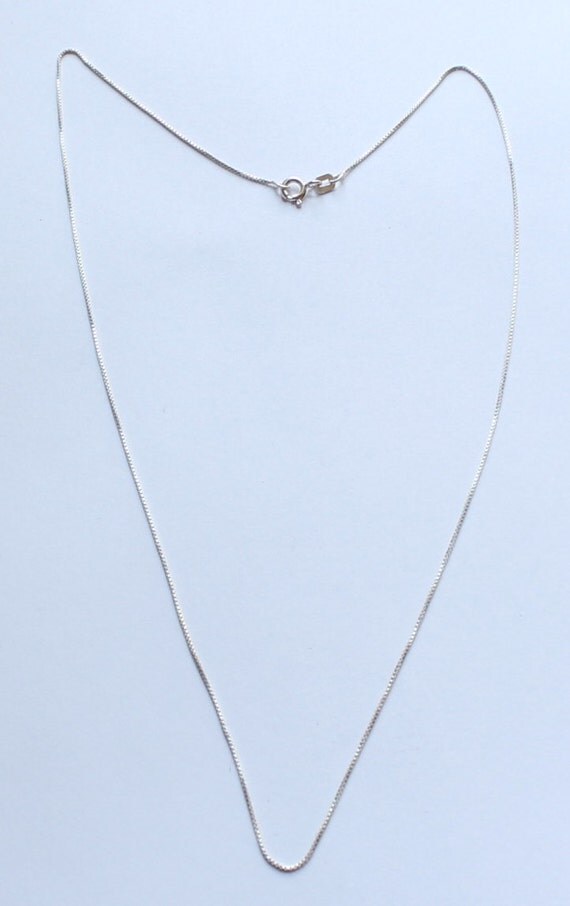 Vintage Sterling Silver 925 Box Link Chain Necklace by paststore