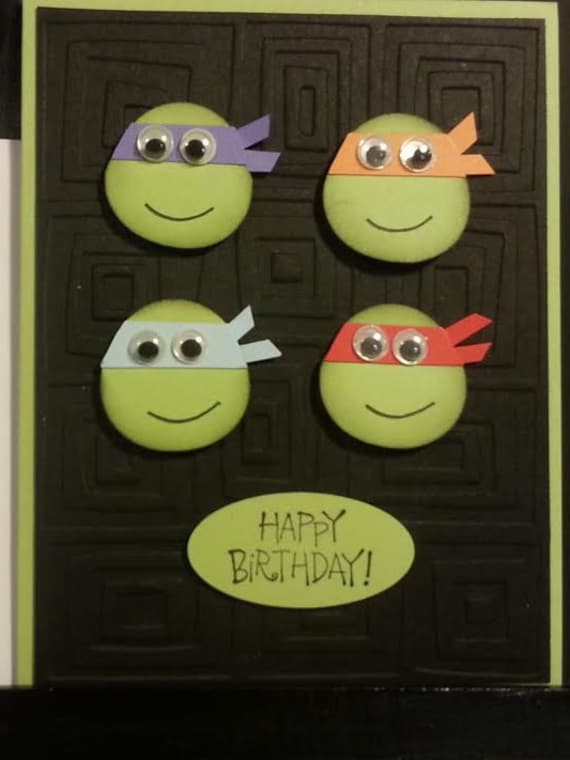 Handmade Teenage Mutant Ninja Turtle Birthday Card