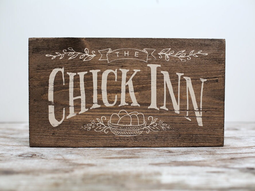 Rustic Wood Sign Chick Inn for Chicken Coop by UrbanFringeLiving
