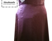 Elegant Eggplant Vintage Satin Formal Dress- Formal Wear- Women's Fashion - Lace Bodice - Polyester Vintage Satin - Boned Bodice