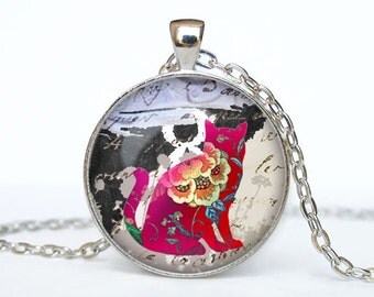 Cat necklace Cat pendant Cat jewelry