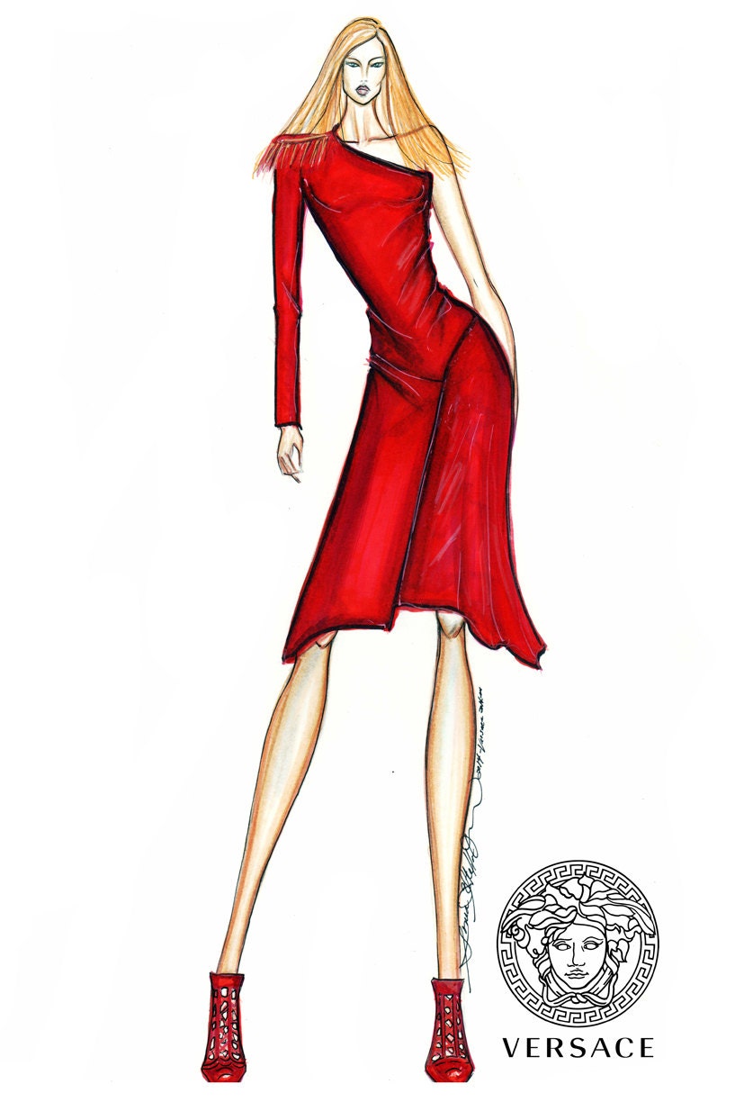 fashion illustration versace versace couture fashion illustration limited edition signed fashion illustration versace versace couture fashion illustration limited edition signed