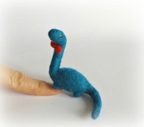 Needle Felted Dinosaur miniature tiny cute dino by jessicakat