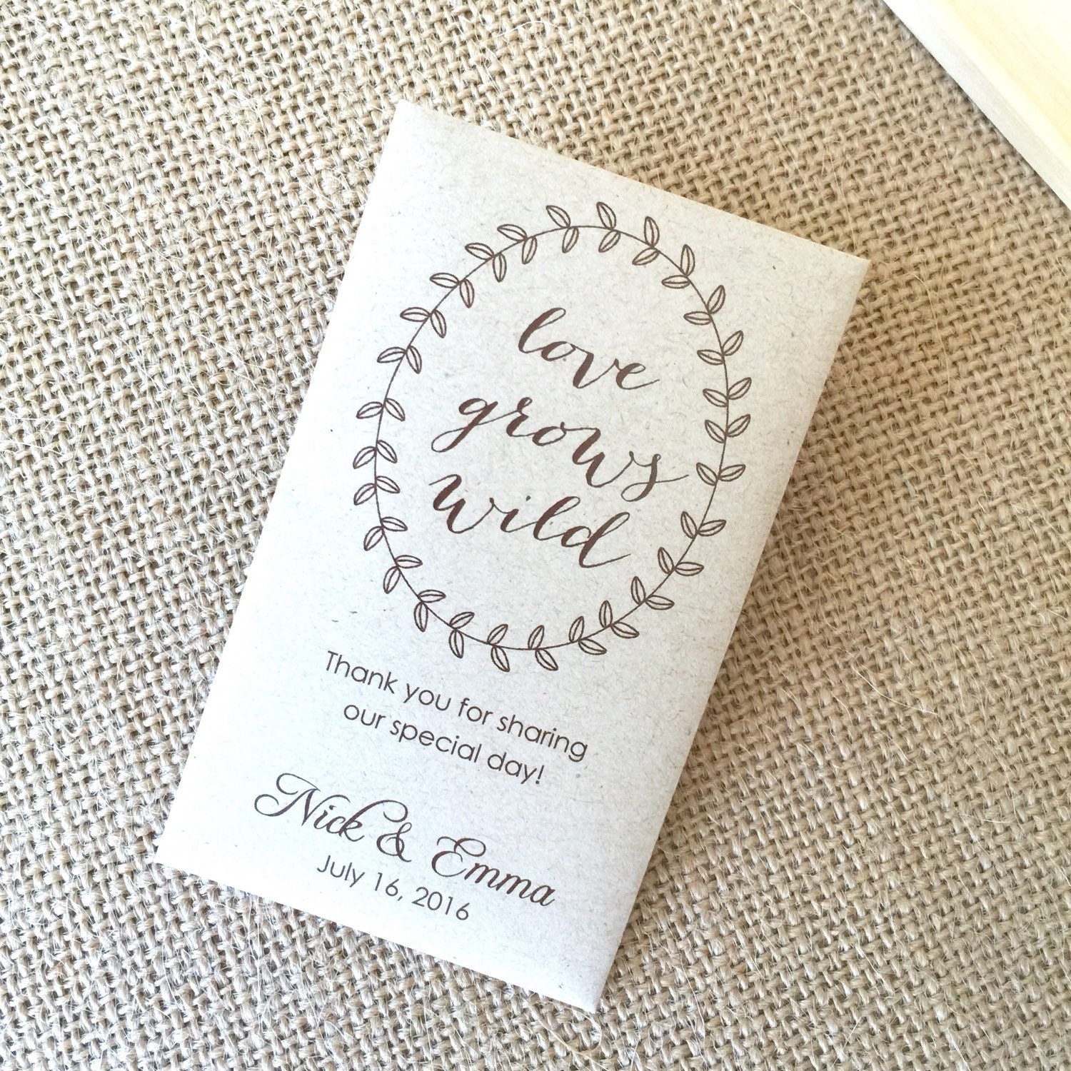 Custom Seed Packet Wedding Favors Custom Envelope By Maxandbella