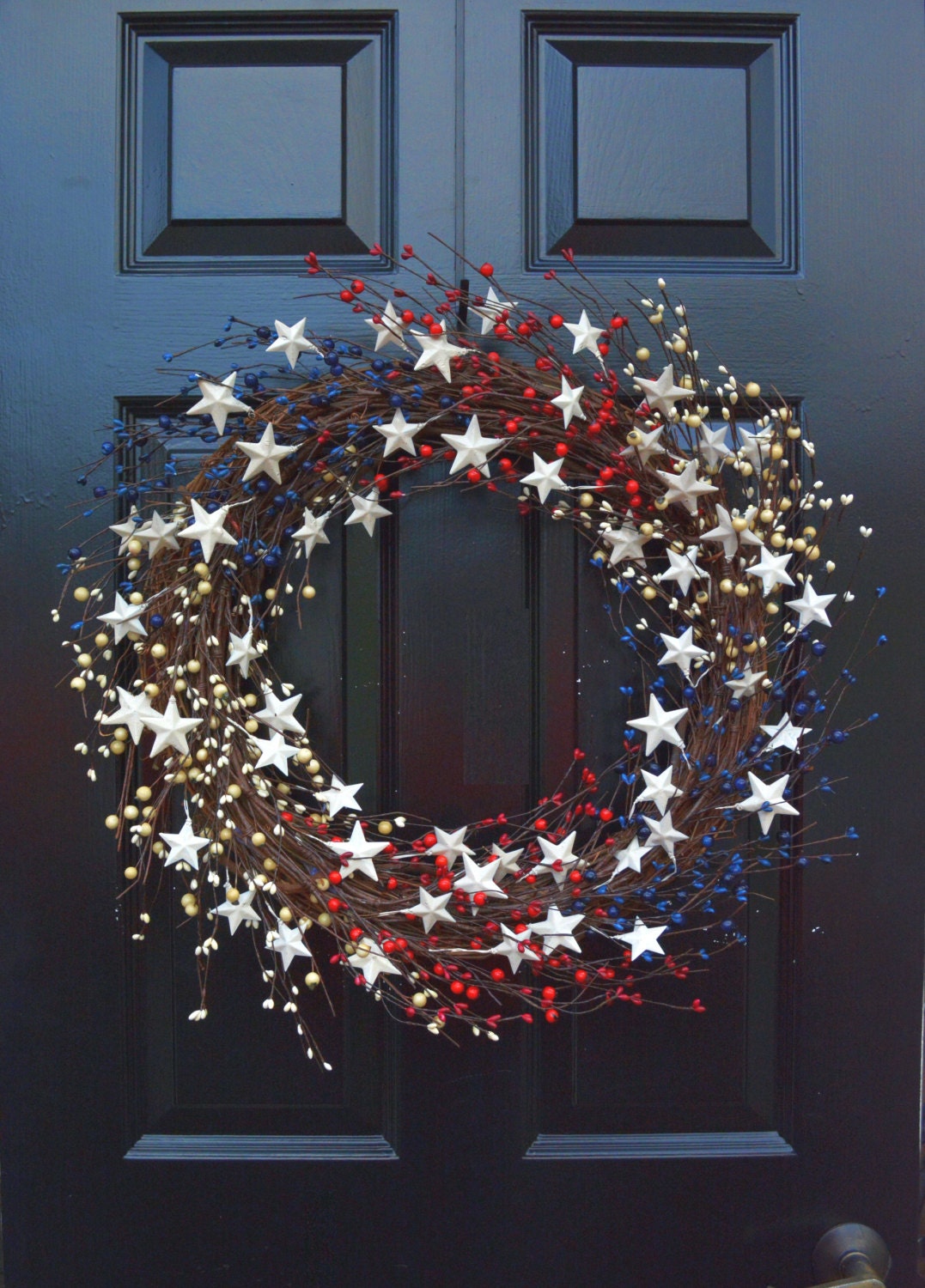 Memorial Day Wreath, Fourth of July Wreath, Americana Wreath, Patriotic Door Wreath, Country Wreath, Rustic Wreath Stars and Stripes