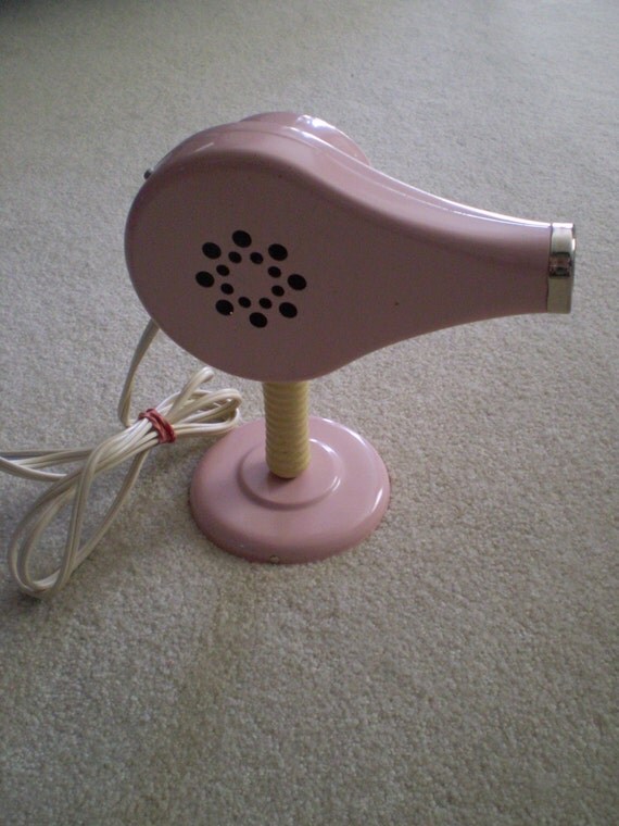 Vintage PINK Hair Dryer With Stand by Bizzard on Etsy