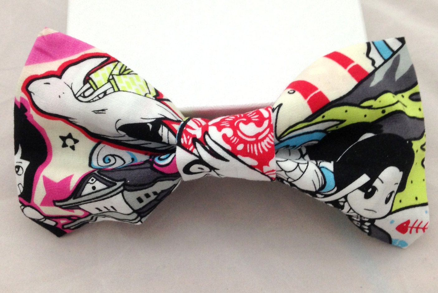 Anime Bow Tie Japanese Print Bowtie Kawaii Bow by bewareofninja