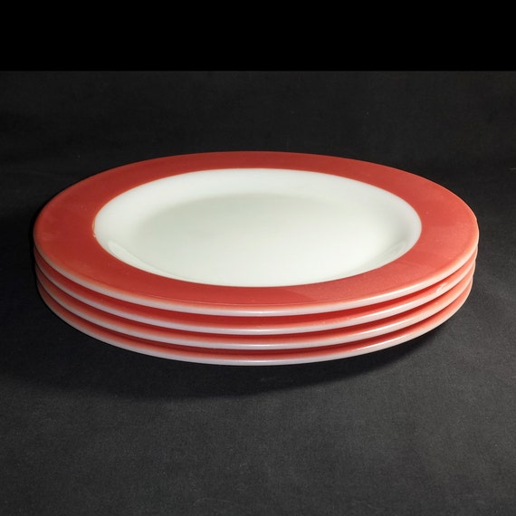 Pyrex Dinnerware Flamingo Dinner Plates / 1950s Pyrex by