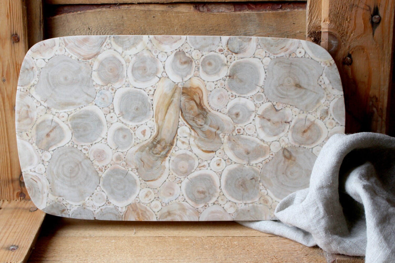 Juniper Wood Cutting Board Natural Handmade Breadboard