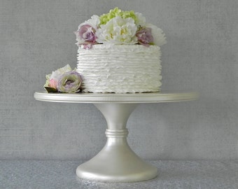 18 Wedding Cake Stand Cupcake Pedestal Ivory Pearl Vintage Rustic Decor By E 18 Wedding Cake Stand Cupcake Pedestal Ivory Pearl Vintage Rustic Decor By E