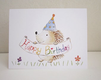 Hedgehog Party Birthday Card