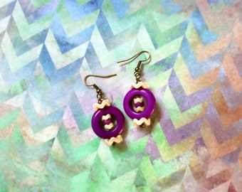 Violet and White Earrings (2108)