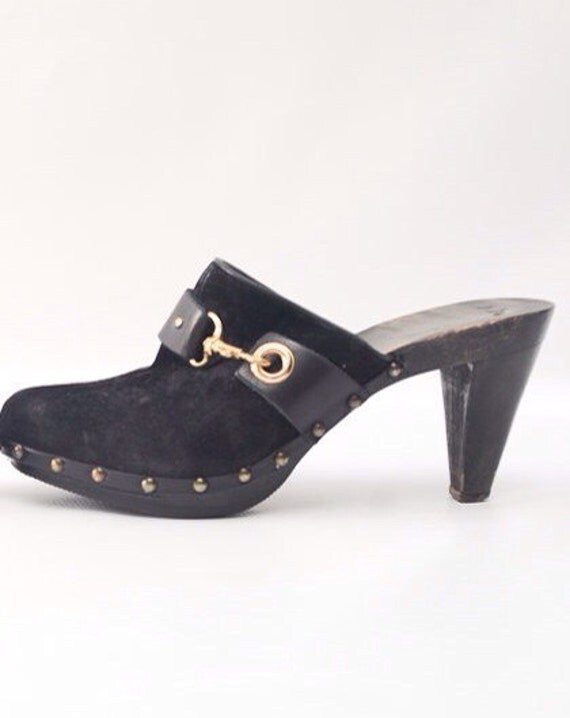 black coach clogs