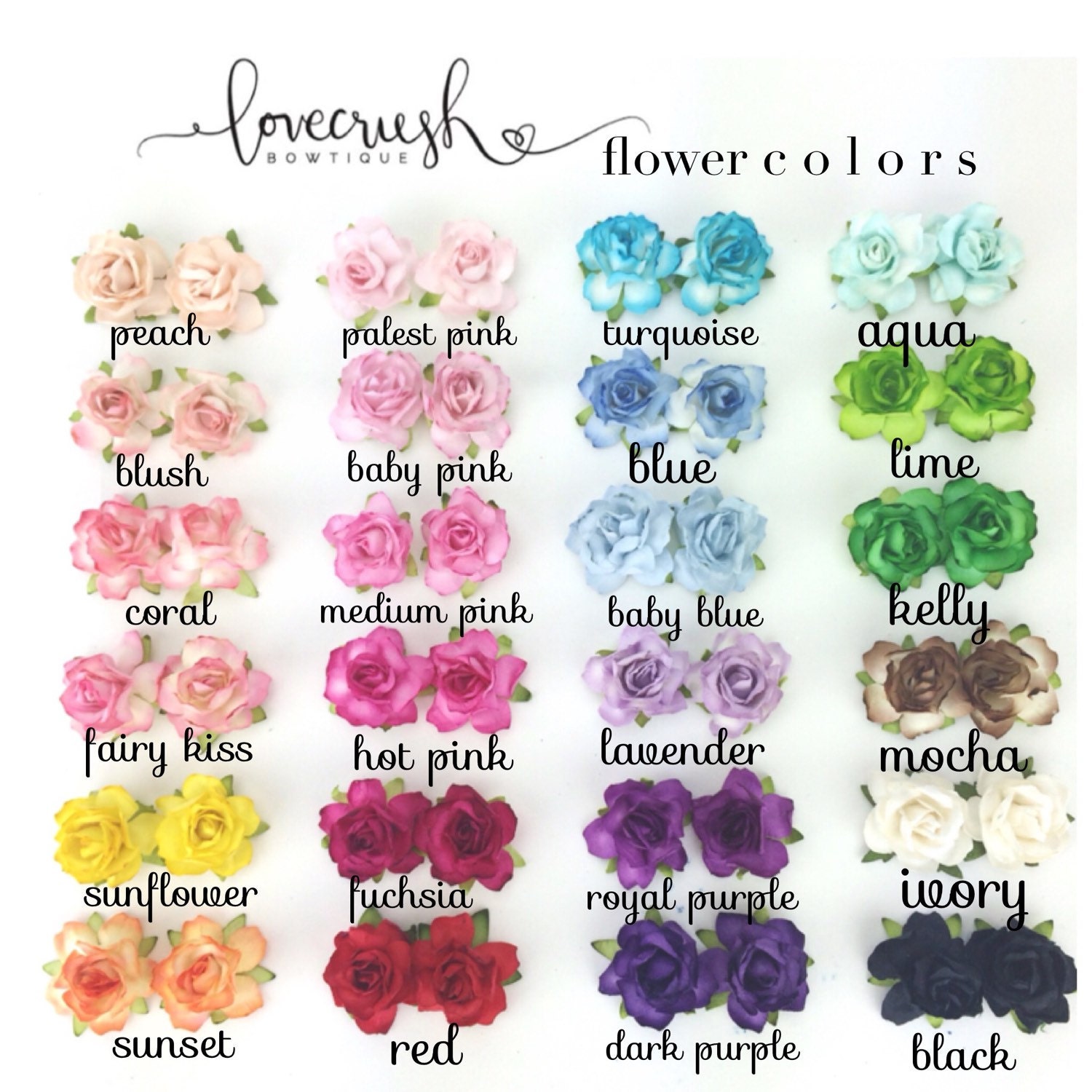 Love Crush Flower Color Chart NOT for Sale by lovecrushcrowns