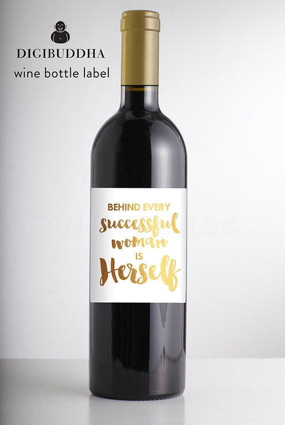Gold FOIL WINE LABEL Real Gold Foil Champagne Bottle