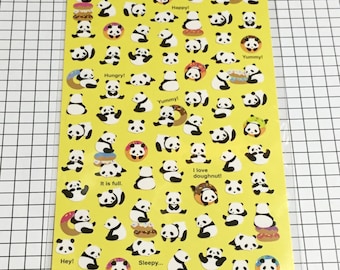 Japan Mind wave sticker sheet / Kawaii Panda sticker / agenda stickers, Animal sticker seal, MW 73930