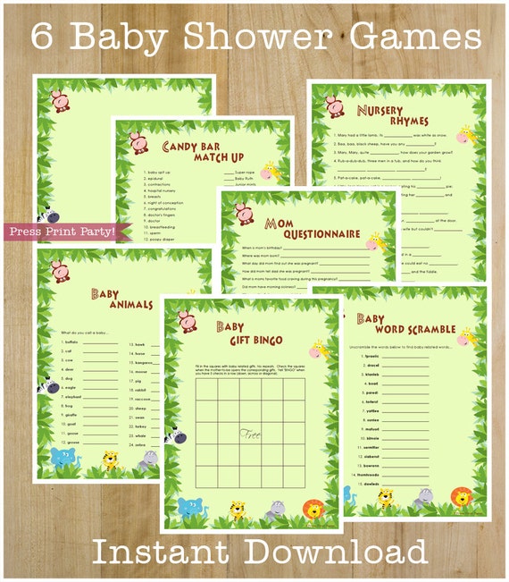 Jungle Safari Baby Shower Games, Jungle Baby Shower Games, Safari Baby Shower Games, Monkey 