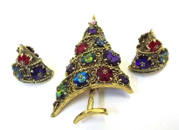 weiss christmas tree brooch and earring set rivoli margarita weiss christmas tree brooch and earring set rivoli margarita