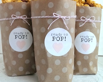 Ready to Pop! stickers - 20 - 2 inch circle stickers - baby shower envelope seals