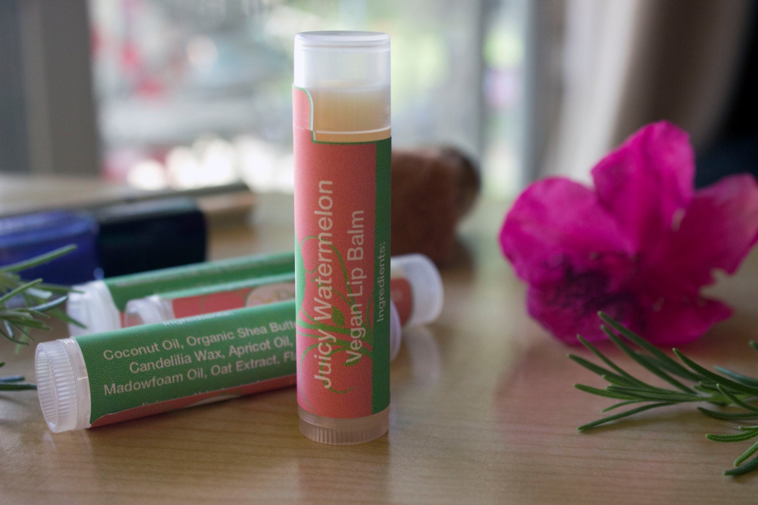 ON SALE 30 OFF Watermelon Lip Balm Vegan Lip by lebotanicals