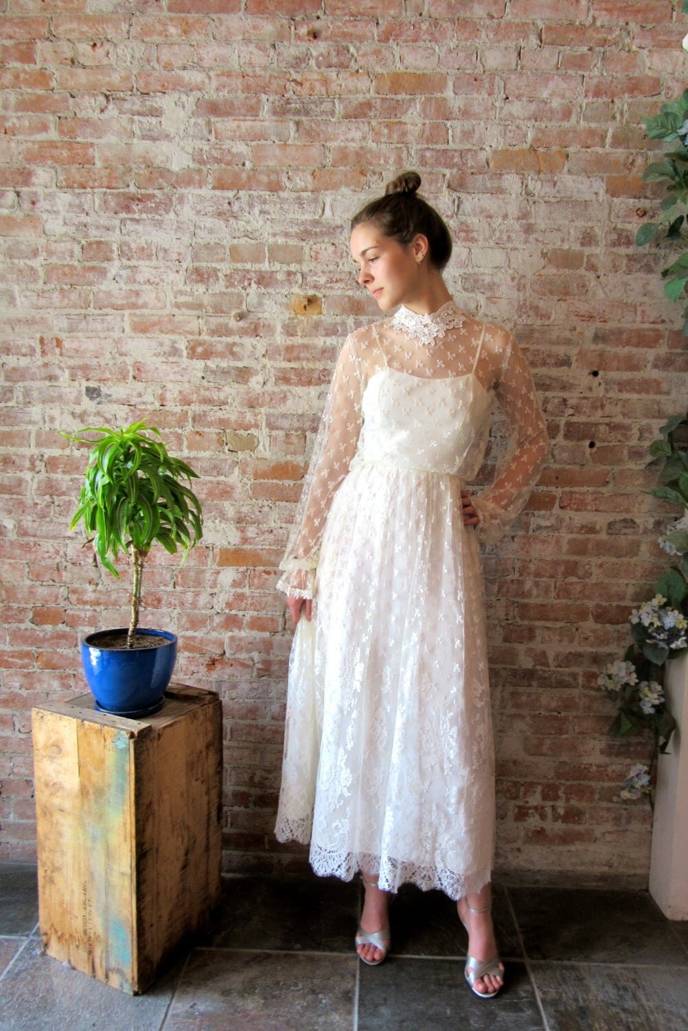 Alfred Angelo Wedding Dress Lace Ivory White Lace