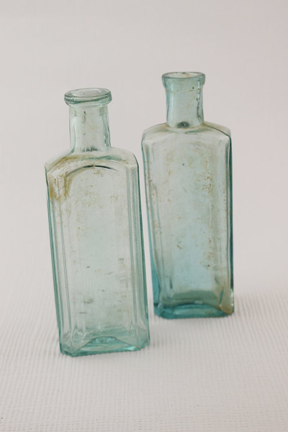 Download 2 Vintage Small Shaped Medicine Bottle Clear Glass by ...