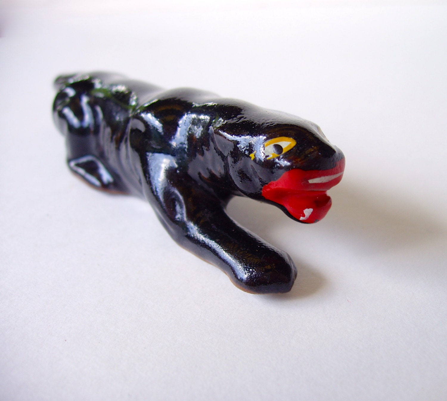 antique black panther statue