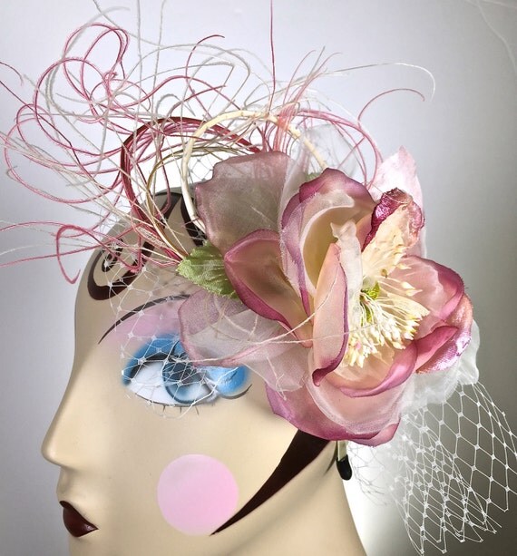 Pink Fascinator Kentucky Derby HatFascinator for Wedding