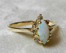 Opal Engagement Ring, 14K Opal Ring Vintage Australian .40 Ct Opal Ring ...