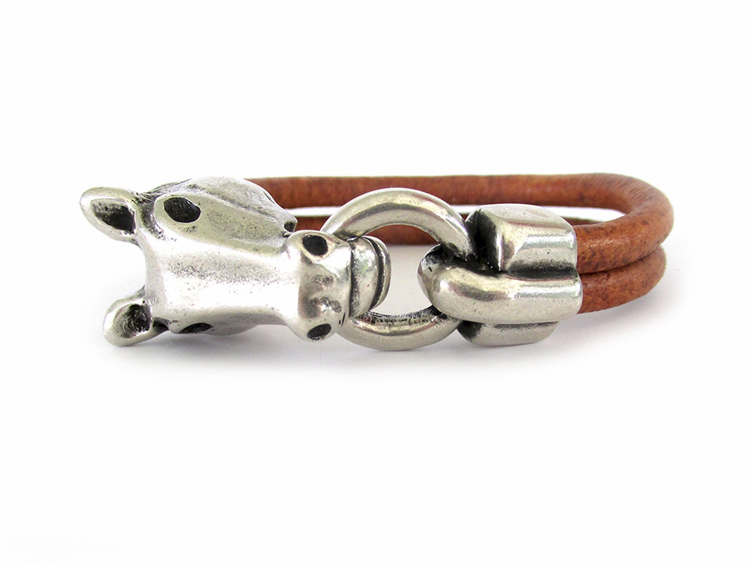Women's Leather Horse Bracelet Western Jewelry Cowgirl