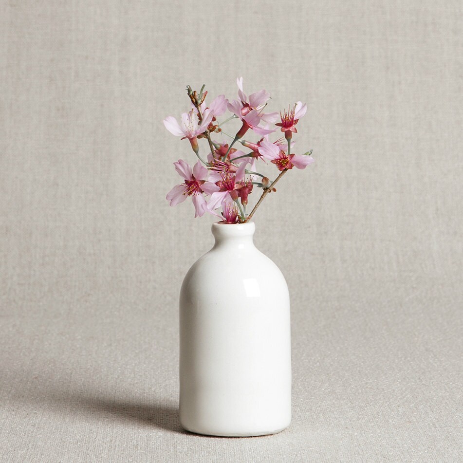 White Minimalist  Bud Vase 